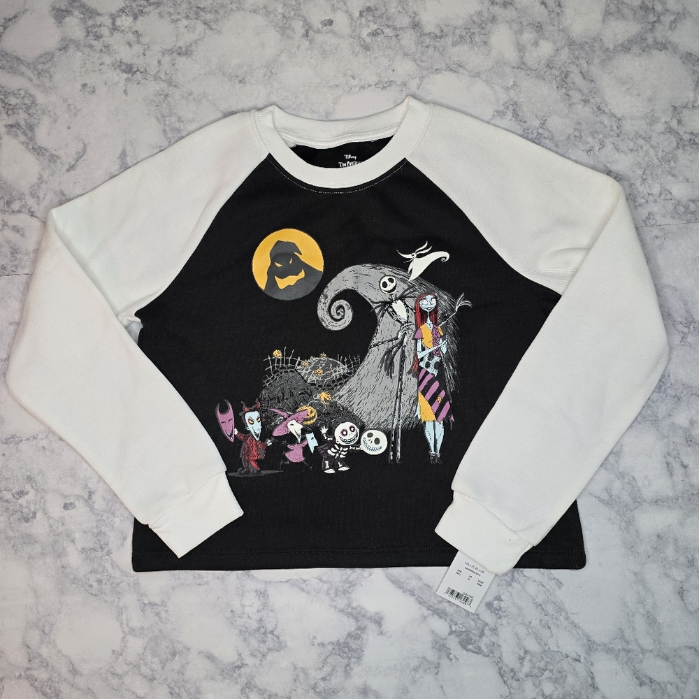 Disney The Nightmare Before Christmas Sweatshirt Glow In The Dark M 7/8